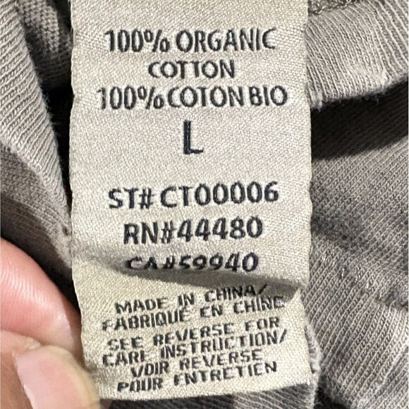 Elwood Mens Olive Green Single Stitch Organic Cotton T-Shirt Distressed Tee Sz L - Picture 9 of 10